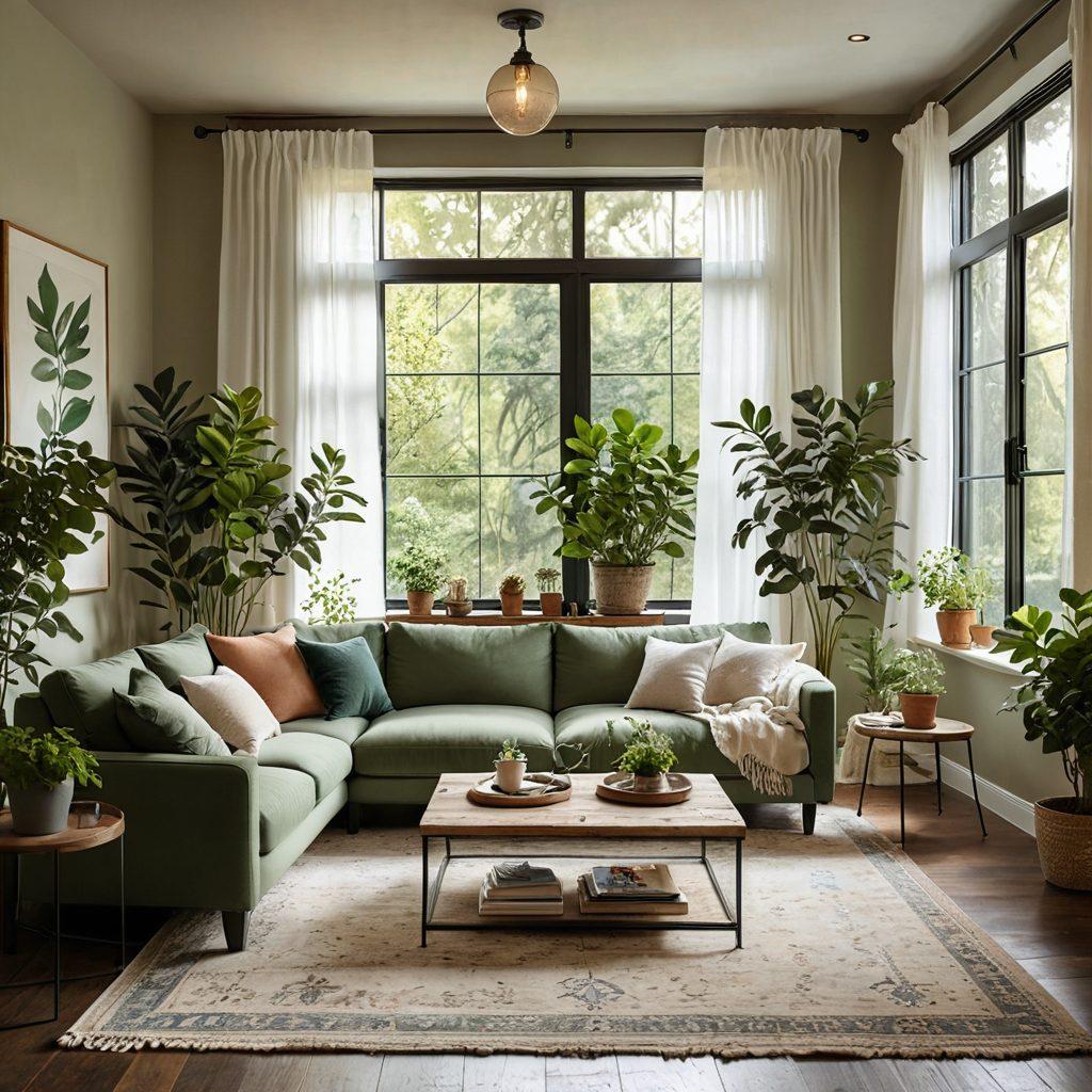A warm and inviting scene of a couple sitting together in a cozy living room, engaged in open conversation with soft, supportive body language. Include elements like a pet nearby, symbolizing companionship, and a wellness book on a coffee table, hinting at health and understanding. The ambiance should feel nurturing and intimate, filled with soft, natural light and plants around them. super-realistic. soft colors. warm lighting.